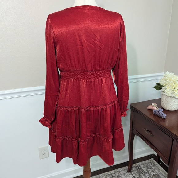 3/$30 Maurices Shiny Red Dress - Picture 5 of 7